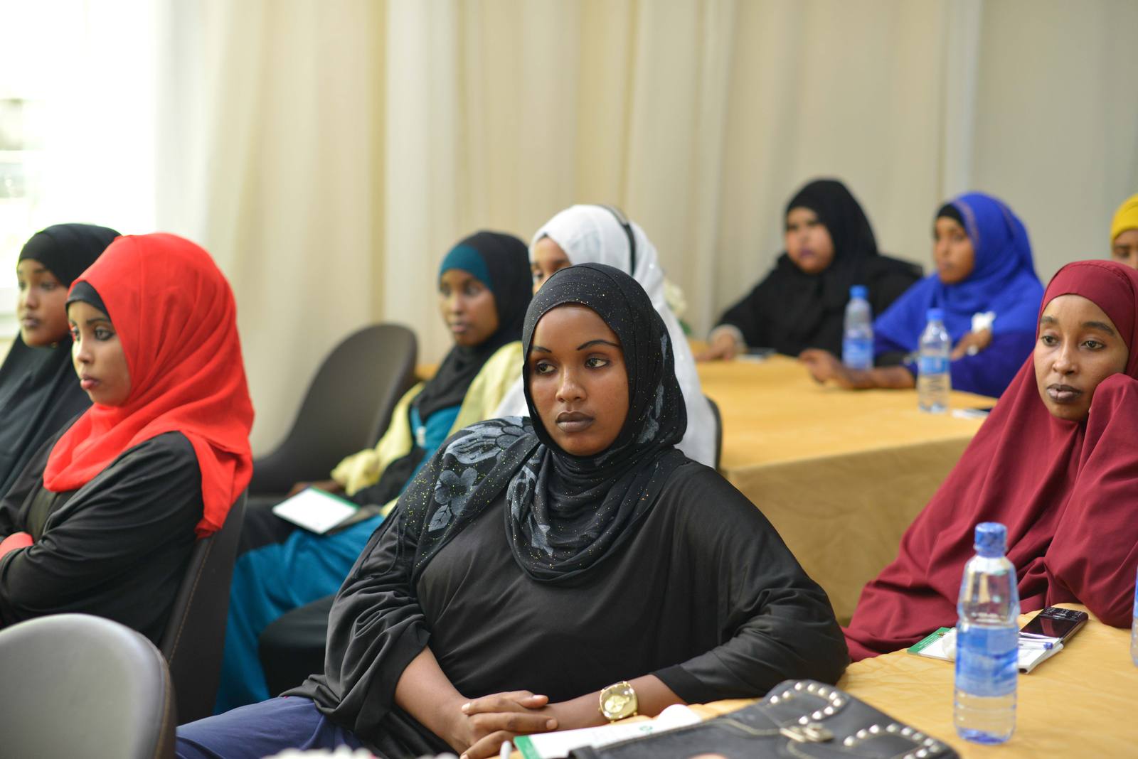 Somali women participants, in hijab, at a professional training workshop